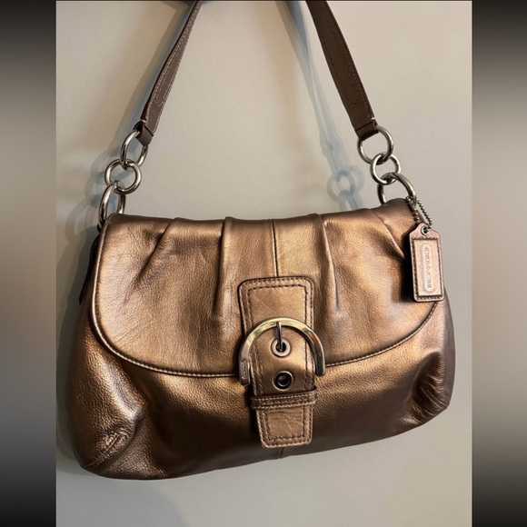 Coach Handbags - Coach Shimmering Bronze Pleated Soho Shoulder Bag